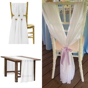 Chiffon Wedding Linen - Chair Sashes & Table Runners